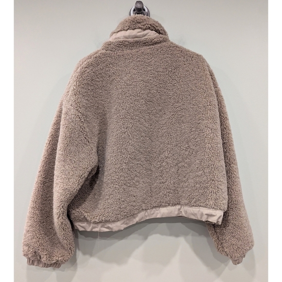 🆕 Lulus Cozy With You Taupe Faux Fur Drawstring Jacket Size XL - Picture 10 of 13